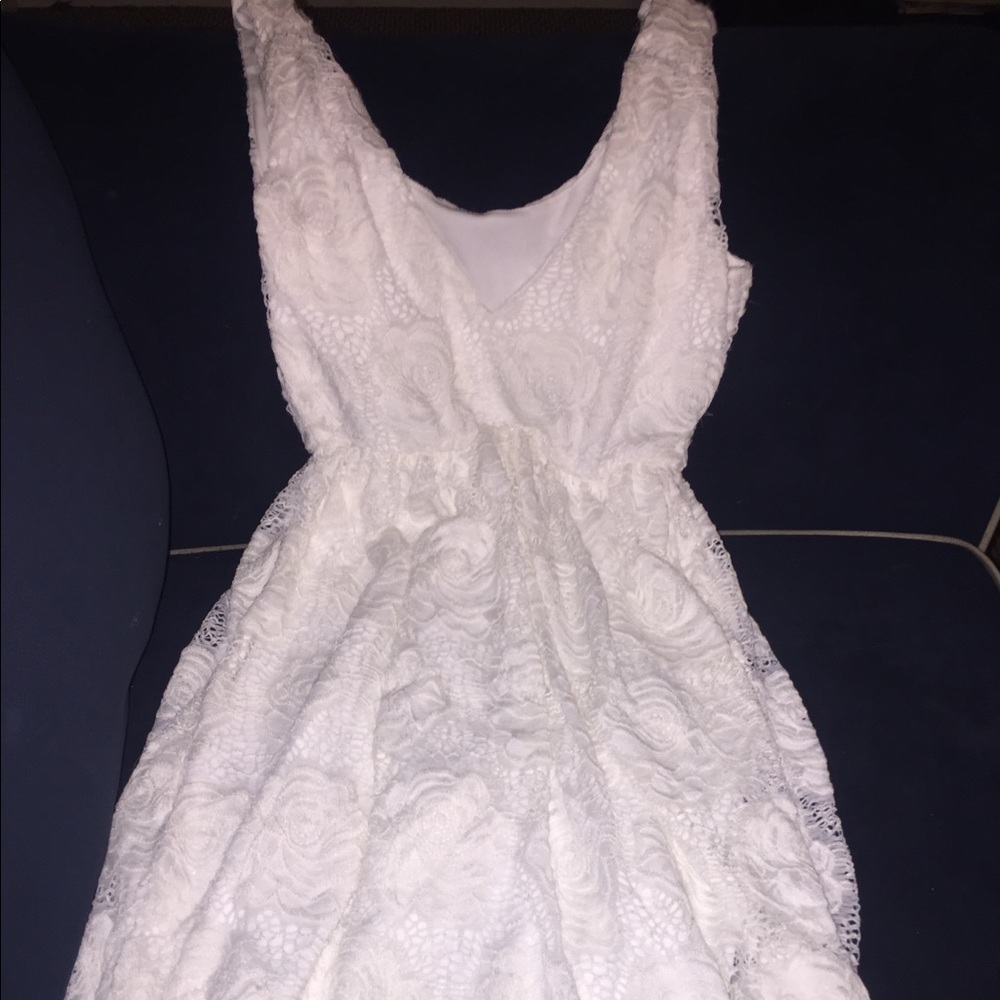Floral Lace White Dress